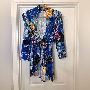 Kiyonna Kimono / Wrap Top - Women’s 1X Plus Size Floral Pattern